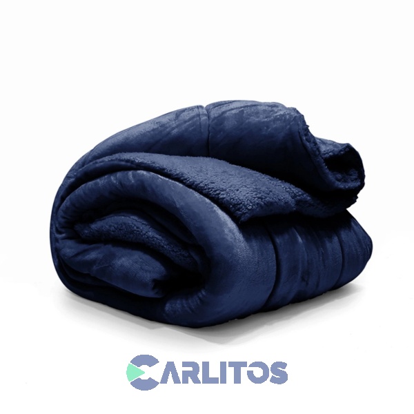 Acolchado Twin Size Winter Mantra Con Corderito Azul Marino