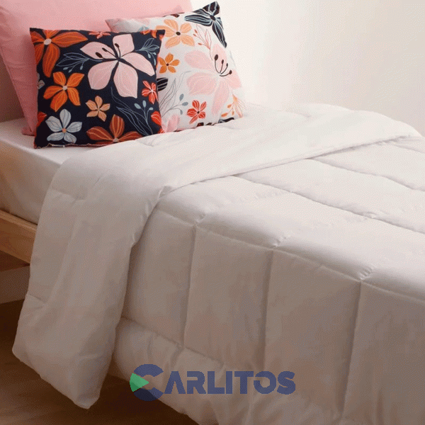 Acolchado Reversible Casablanca Blanco Oro 1 Y 1/2 Plaza.