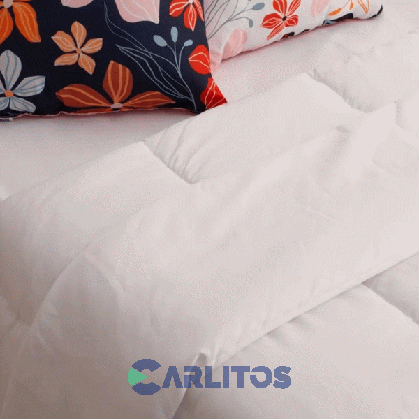 Acolchado Reversible Casablanca Blanco Oro 1 Y 1/2 Plaza.