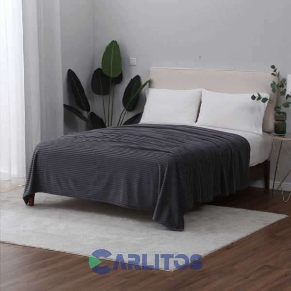 Frazada King Size Microfibra Mantra Jacquard Pesada Gris
