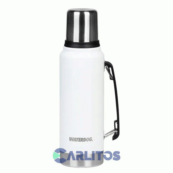 Termo De Mate Waterdog Con Manija 1 Litro Ombu Blanco