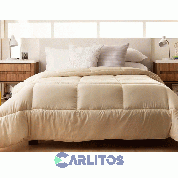 Acolchado Oro Reversible Casablanca 2 Y 1/2 Plaza Beige