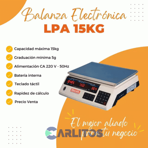 Balanza Comercial 15 Kg Moretti Lpa