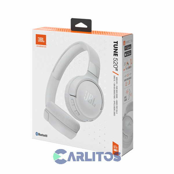 Auricular Vincha Jbl Con Bluetooth Tune T520Bt Jblt520btwhtam Blanco