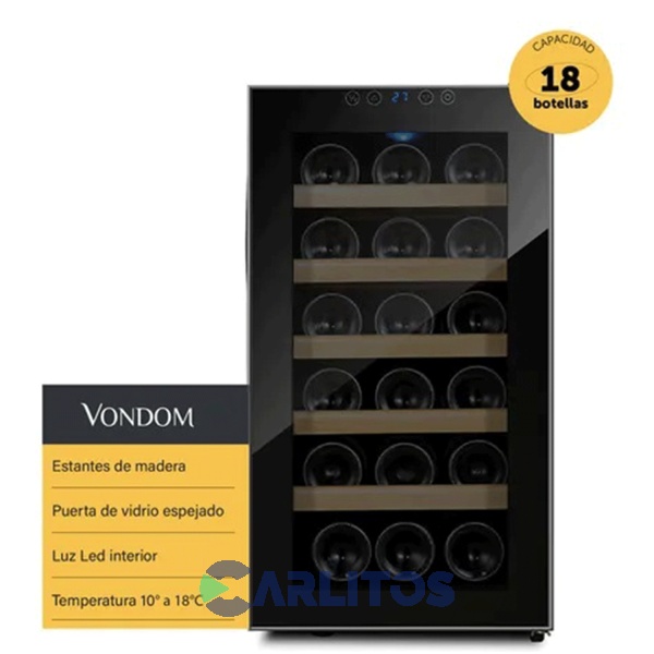 Cava De Vino Vondom 18 Botellas Con Estantes De Madera T18