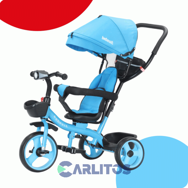Triciclo Con Barral Y Capota-Asiento Giratorio 360° Azul Bebesit Sl-1870