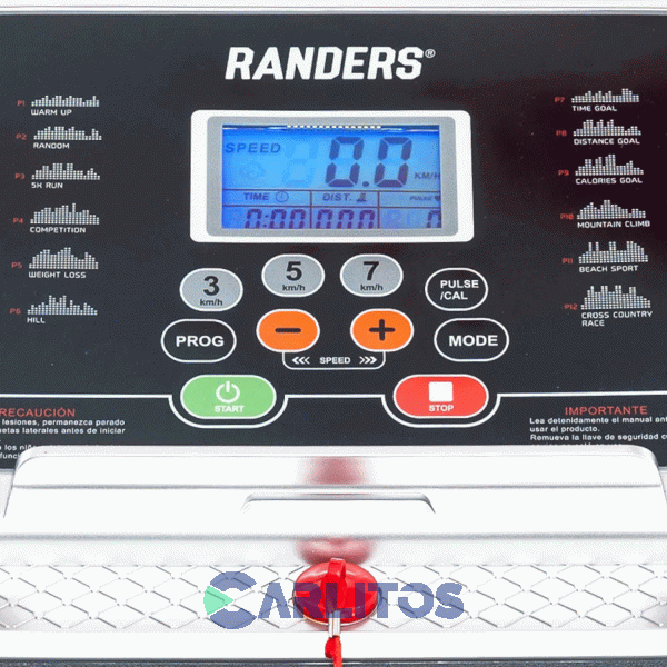 Fitness Cinta  Motorizada 1.50 Hp  Randers Inclinacion Manual