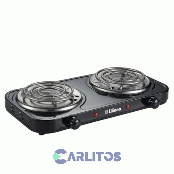 Anafe Portatil Electrico Lilliana Negro 2 Hornallas  Aa912