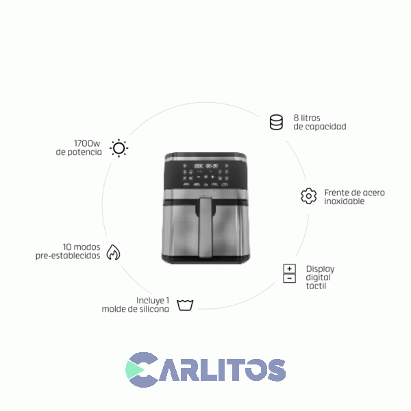 Freidora de Aire Fryer Morelli Fritello Digital Acero Inoxidable 700200
