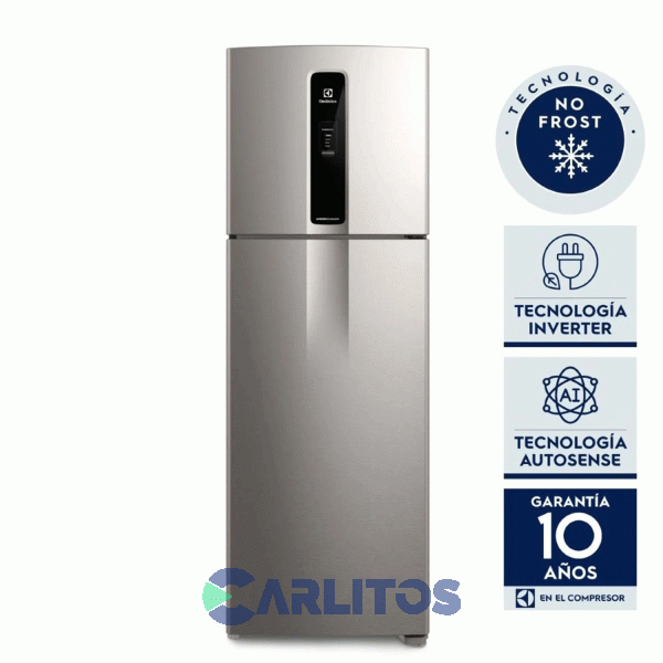 Heladera No Frost Electrolux Inverter 408  Litros Gris Plata If43s