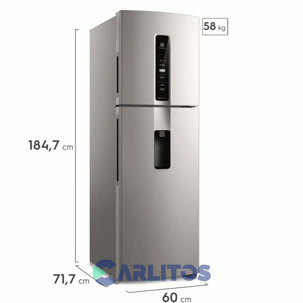 Heladera No Frost Electrolux Inverter 424 Litros Gris Plata Iw45s