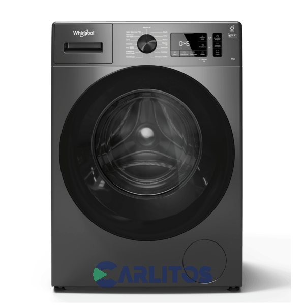 LAVARROPA CARGA FRONTAL 8 KG GRIS 1200 RPM INVERTER WHIRLPOOL WNQ80AS