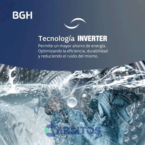 Lavarropa Carga Frontal Inverter Bgh 8 KG -1400 RPM Blanco BwfI08w24ar