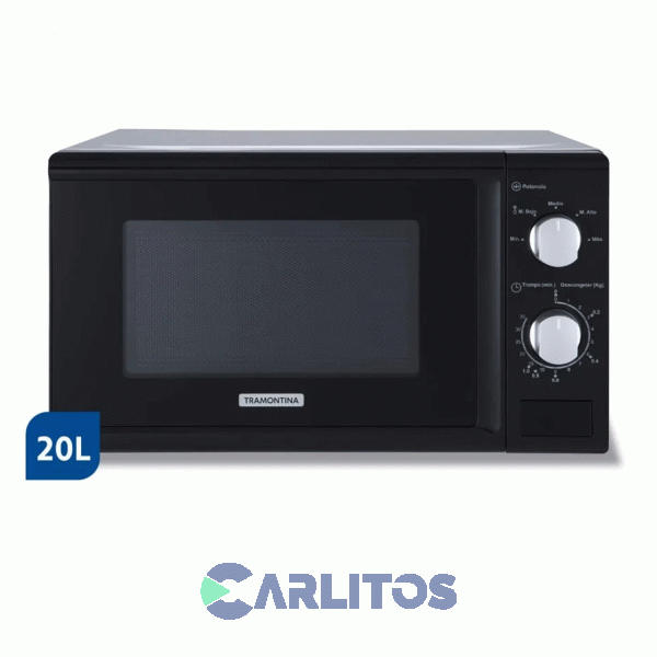 Microondas Rotativo Tramontina 20 Litros Negro Glass Cook 20l Mcm