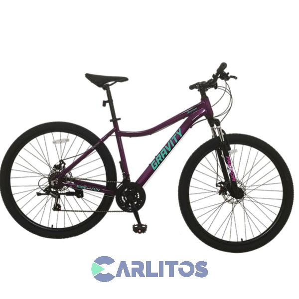 Bicicleta Todo Terreno Disco Mtb 29" Graviti Dabom Vv Violeta Y Verde