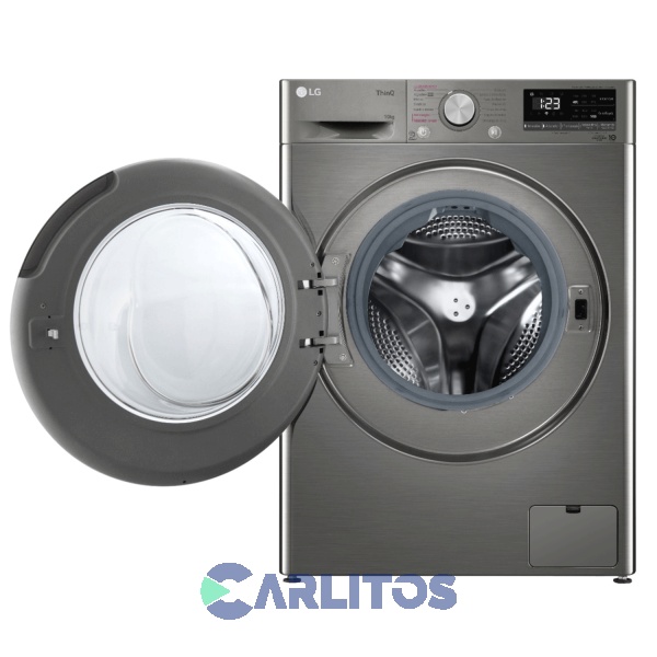 Lavarropa Carga Frontal LG Inverter 10 Kg -1400 Rpm Gris Wifi Wm10vvc4s6