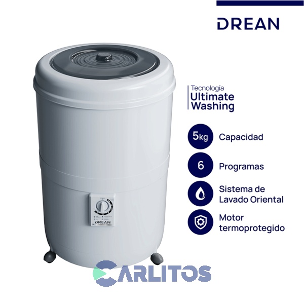 Lavarropa Carga Superior Drean 5 Kg Blanco Lrdr56sbo