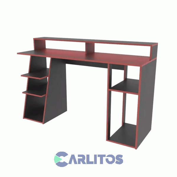 Escritorio Gamer 1.40 Mts Fiplasto Negro y Rojo