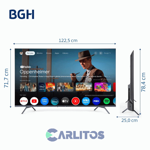 Smart TV Led 55" 4K Ultra HD Bgh Con Google TV B5524us6g