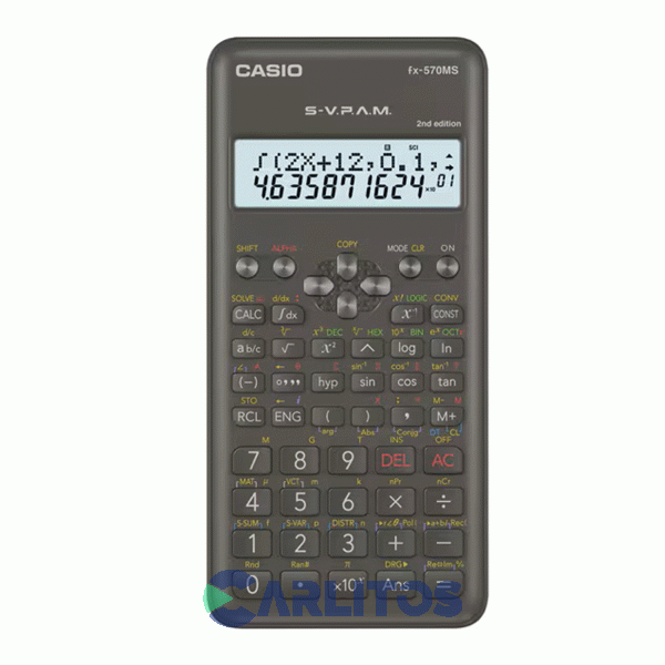 Calculadora Científica 401 Funciones Color Negro Casio Fx-570MS-2
