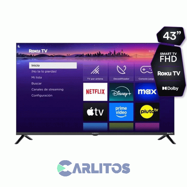 Smart Tv Led 43" Full Hd Con Roku Noblex Db43x3100