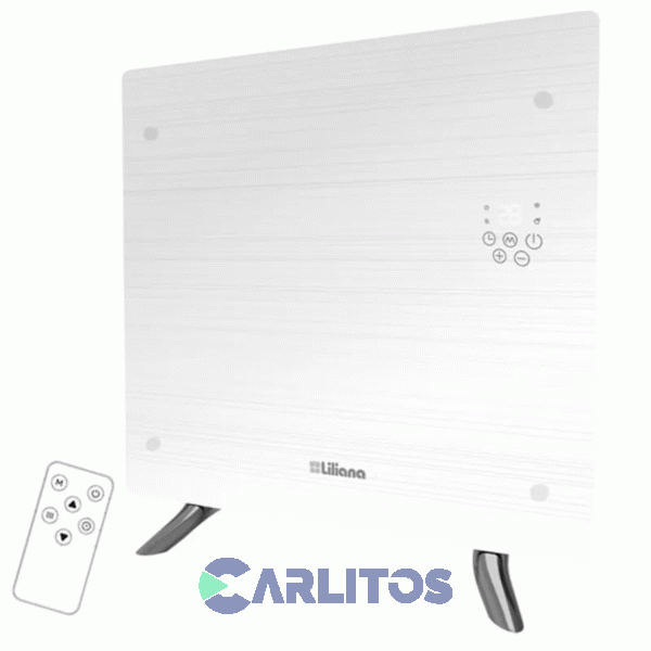 Estufa Panel De Vidrio Liliana De Pie/Pared.1200 Watts.Decowarm Blanco Ppv201d