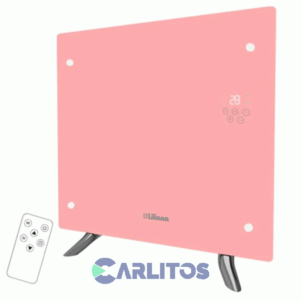 Estufa Panel De Vidrio Liliana De Pie/Pared.1200 Watts.Decowarm Rosa Ppv203d