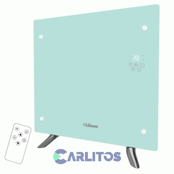 Estufa Panel De Vidrio Liliana De Pie/Pared 1200 Watts Decowarm Celeste Ppv204d