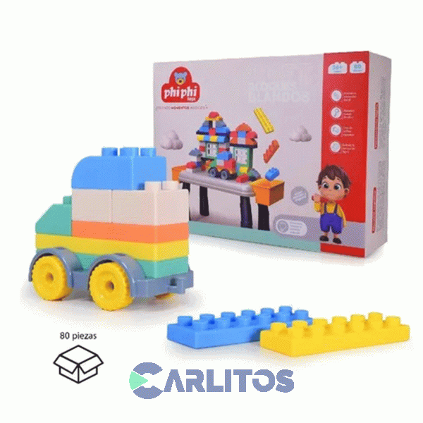 Mesa Didáctica Infantil Con 80 Bloques Blandos Phiphi Toys Bb013