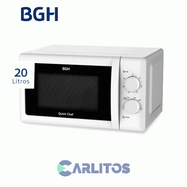 Microondas Rotativo Bgh 20 Litros Blanco B120m20i