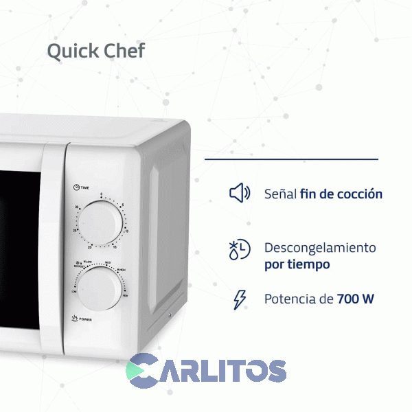 Microondas Rotativo Bgh 20 Litros Blanco B120m20i