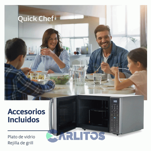 Microondas Con Grill Digital Bgh 28 Litros Gris Bifuncion B228ds20i