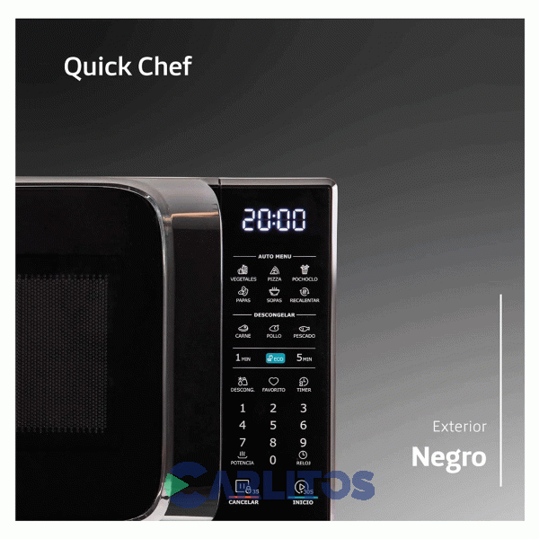 Microondas Digital Bgh 20 Litros Negro B120dn20i