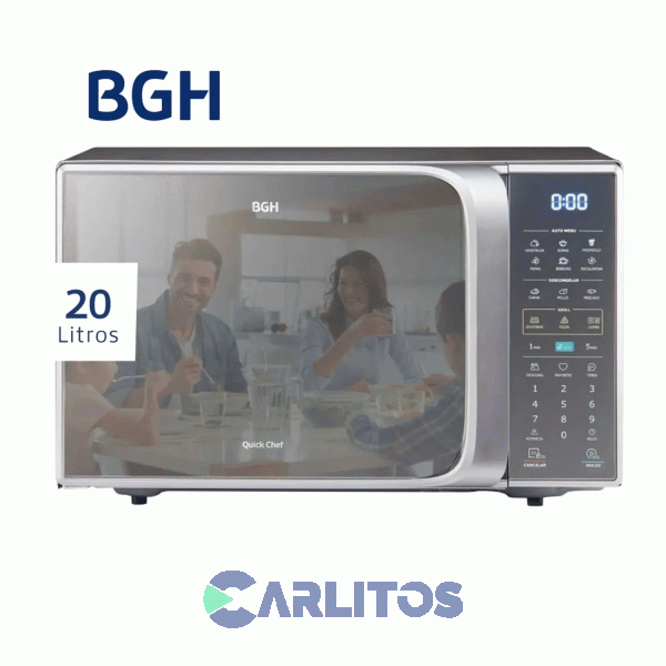 Microondas Digital Bgh 20 Litros Gris B120ds20i