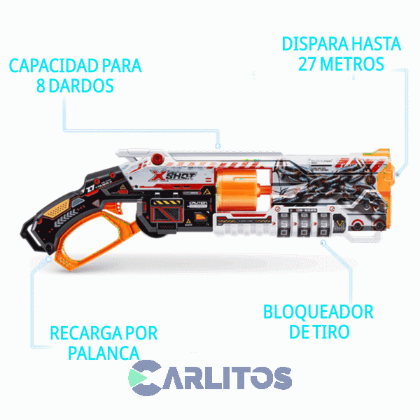 Pistola Lanza Dardos X-shot Zuru Skins Lock Blaster 7636