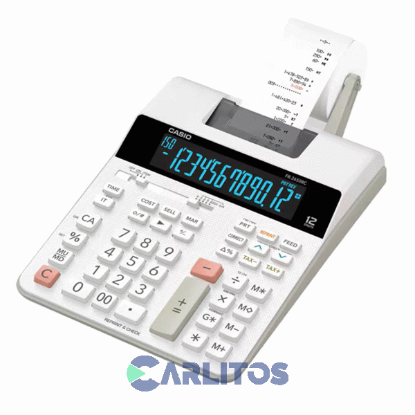 Calculadora Con Impresora 12 Digitos Color Blanco Casio Fr-2650rc