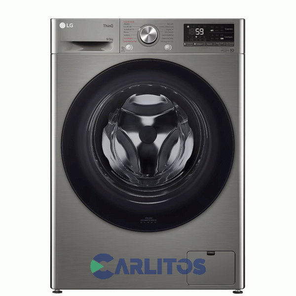 Lavasecarropa Lg Inverter 9+5 KG 1200 Rpm Gris Wd90vvc4s6