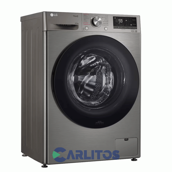 Lavasecarropa Lg Inverter 9+5 KG 1200 Rpm Gris Wd90vvc4s6