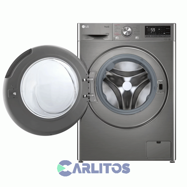 Lavasecarropa Lg Inverter 9+5 KG 1200 Rpm Gris Wd90vvc4s6