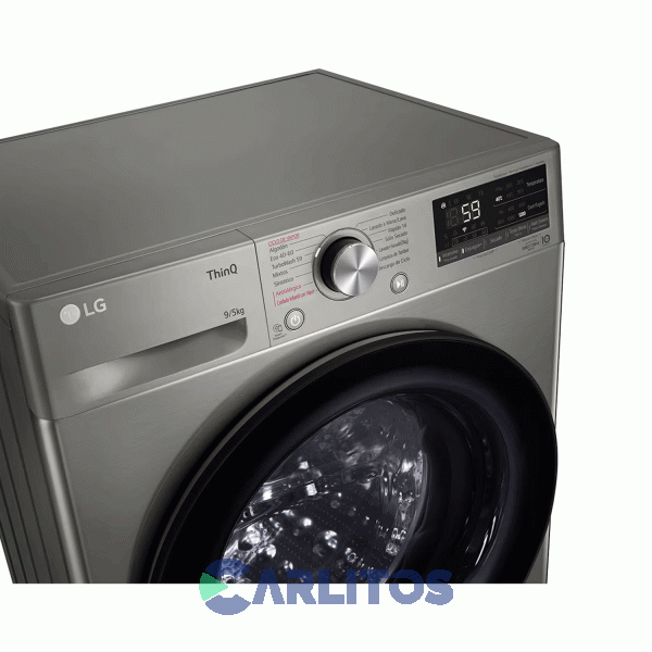 Lavasecarropa Lg Inverter 9+5 KG 1200 Rpm Gris Wd90vvc4s6