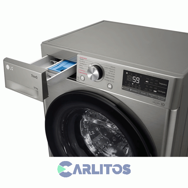 Lavasecarropa Lg Inverter 9+5 KG 1200 Rpm Gris Wd90vvc4s6