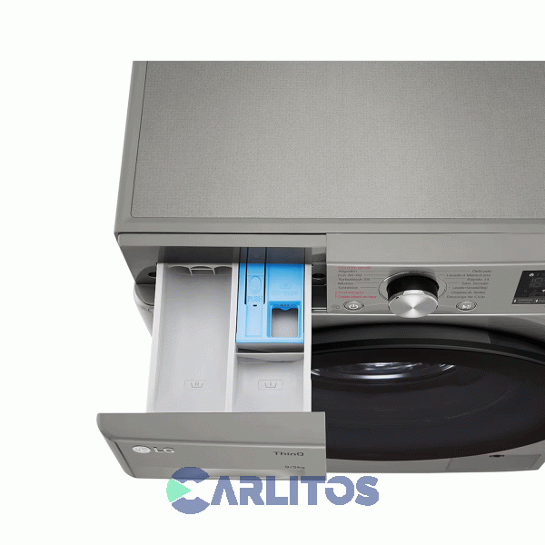 Lavasecarropa Lg Inverter 9+5 KG 1200 Rpm Gris Wd90vvc4s6