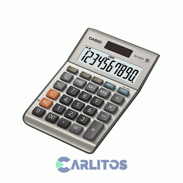 Calculadora De Escritorio 10 Digitos Color Gris Casio Ms-100bm