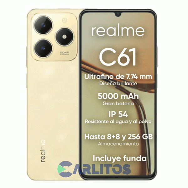 Celular Libre Realme C61-256Gb Sparkle Gold