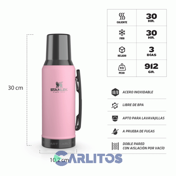 Termo De Mate Stanley Legendario System Classic 1.2 Litros Pink Messi