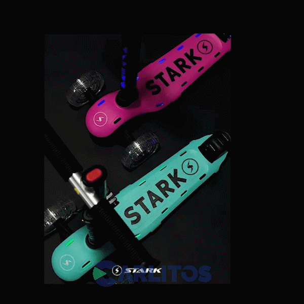 Monopatín Scooter Con Luz Stark Hyper Xr 5833 Azul