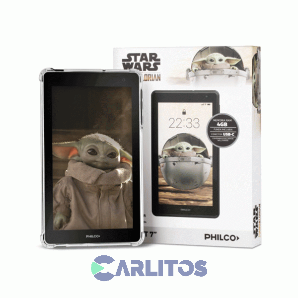 Tablet 7"  Memoria 4 Gb Capacidad 64 Gb Philco Disney Con Funda Tp7a464dfe