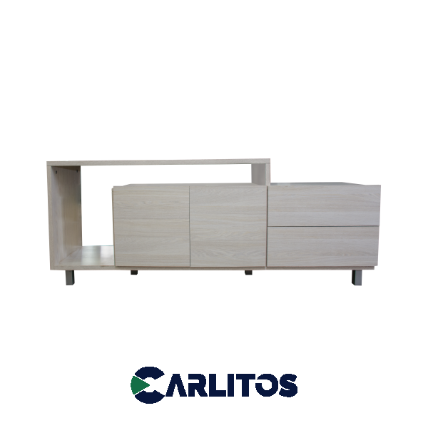 Rack Tv 2 Puertas 2 Cajones Platinum Gris Andino