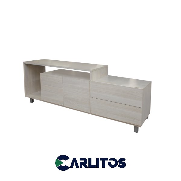 Rack Tv 2 Puertas 2 Cajones Platinum Gris Andino