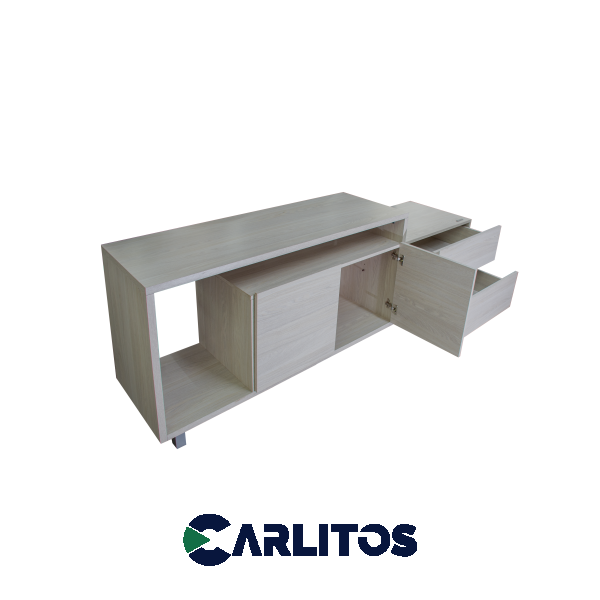 Rack Tv 2 Puertas 2 Cajones Platinum Gris Andino